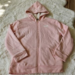 Pump Pink Shurpa Lined Zip up Sweatshirt
